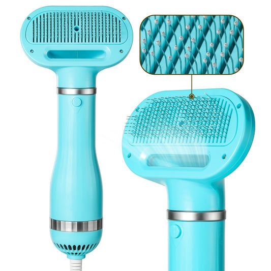 Pet Hair Dryer Brush, 2-in-1 Dog & Cat Grooming Dryer with 3 Heat Settings, 100–140°F - Homvista