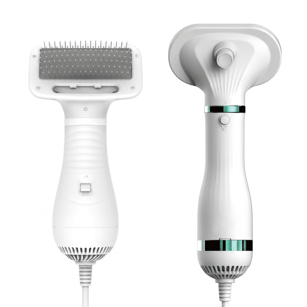 Pet Hair Dryer Brush, 2-in-1 Dog & Cat Grooming Dryer with 3 Heat Settings, 100–140°F - Homvista
