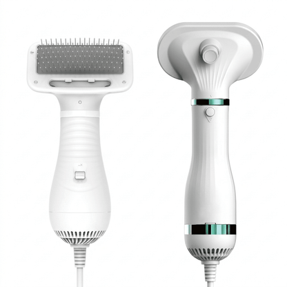 Pet Hair Dryer Brush, 2-in-1 Dog & Cat Grooming Dryer with 3 Heat Settings, 100–140°F - Homvista