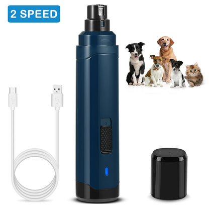 Pet Nail Grinder for Dogs & Cats, 2-Speed Rechargeable Nail Trimmer, 7000–8000 RPM - Homvista
