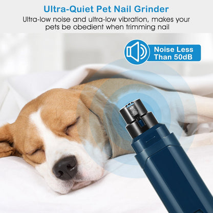 Pet Nail Grinder for Dogs & Cats, 2-Speed Rechargeable Nail Trimmer, 7000–8000 RPM - Homvista