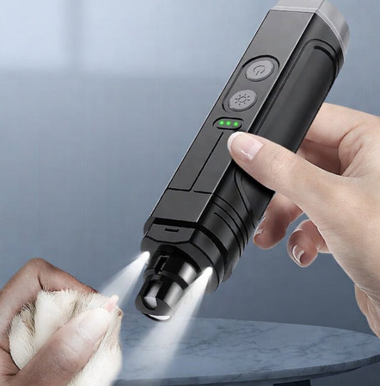 Pet Nail Grinder for Dogs & Cats, Rechargeable LED Nail Trimmer with Low-Noise Motor & Up to 5-Hour Runtime - Homvista