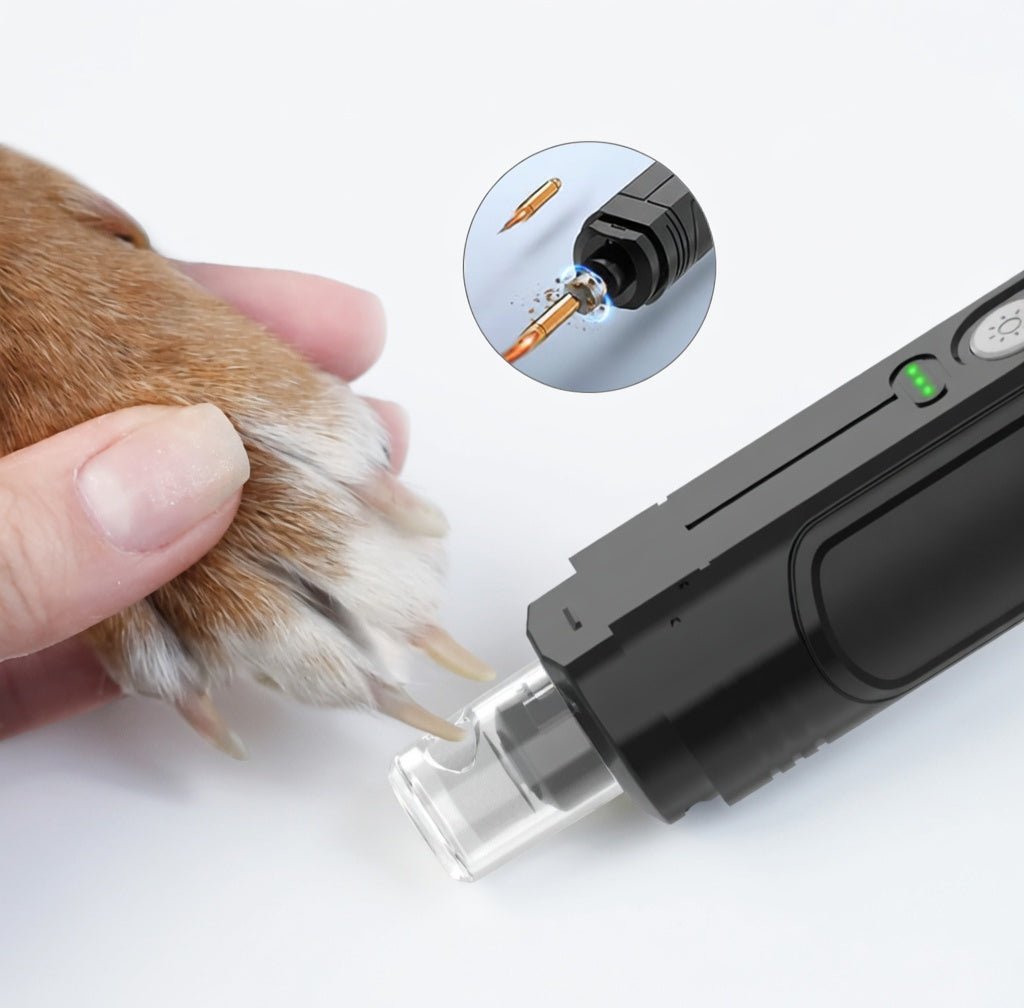Pet Nail Grinder for Dogs & Cats, Rechargeable LED Nail Trimmer with Low-Noise Motor & Up to 5-Hour Runtime - Homvista