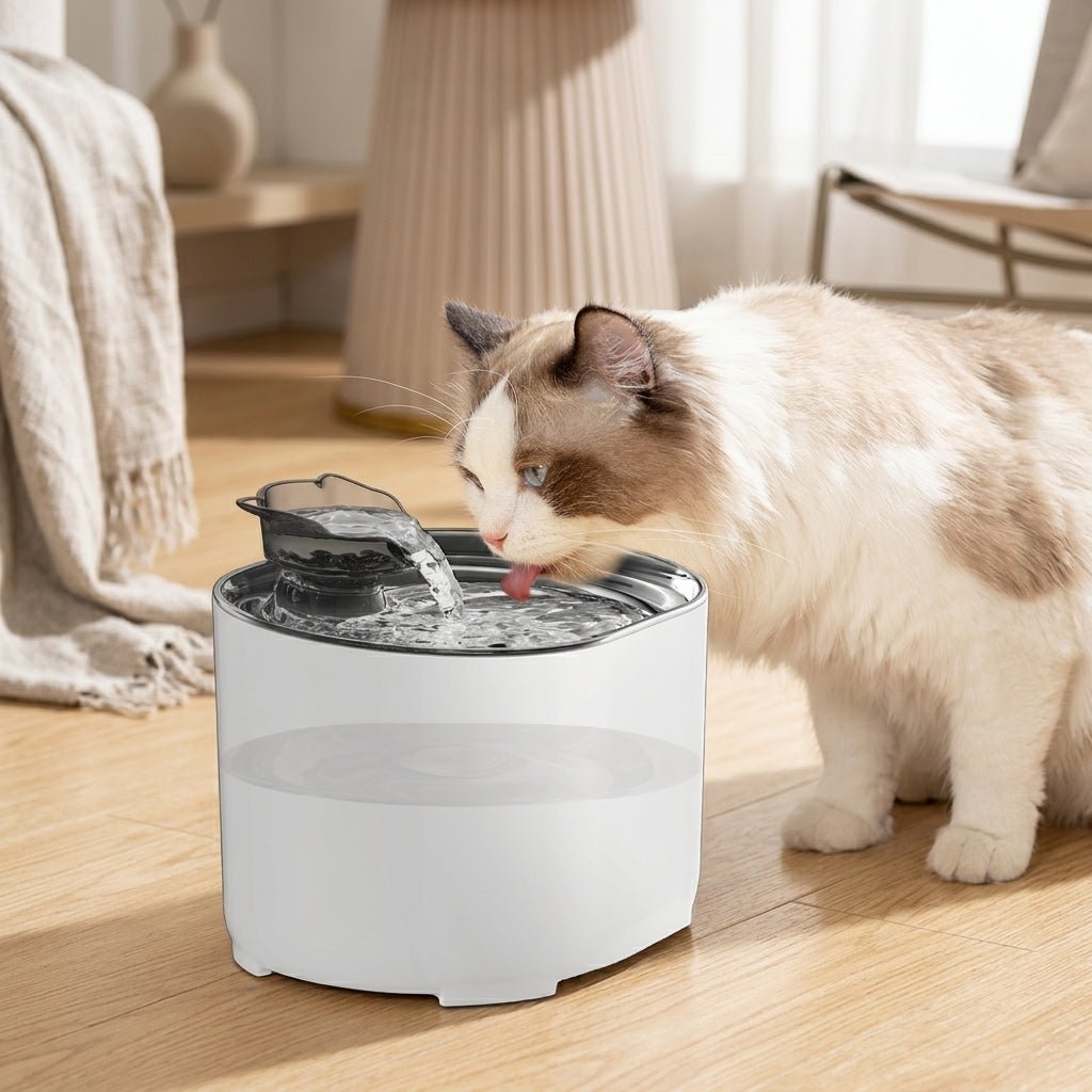 Pet Water Fountain, 2.2L Sensor-Activated Cat & Dog Fountain with Filter & 35dB Quiet Pump - Homvista
