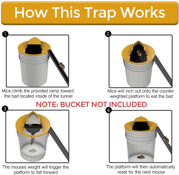 Premium Bucket Lid Mouse Trap - Homvista