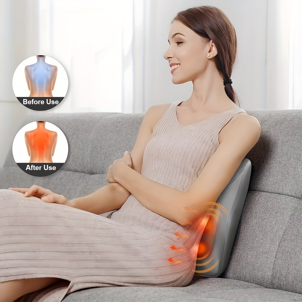 Rechargeable Heated Neck & Shoulder Massager, 3D Deep Tissue Kneading - Homvista