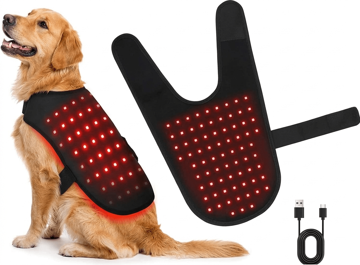 Red & Near-Infrared Light Belt for Dogs & Cats, 660nm/850nm Rechargeable Wrap with 15-Min Timer - Homvista