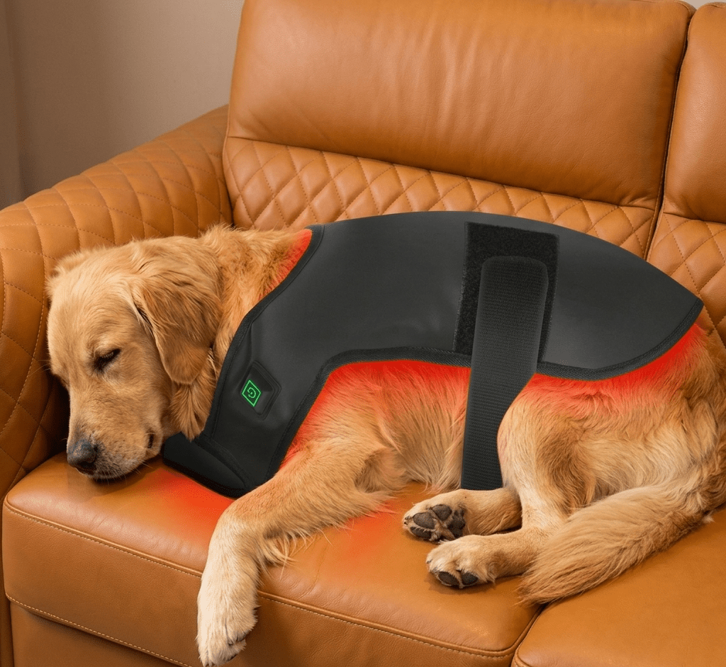 Red & Near-Infrared Light Belt for Dogs & Cats, 660nm/850nm Rechargeable Wrap with 15-Min Timer - Homvista