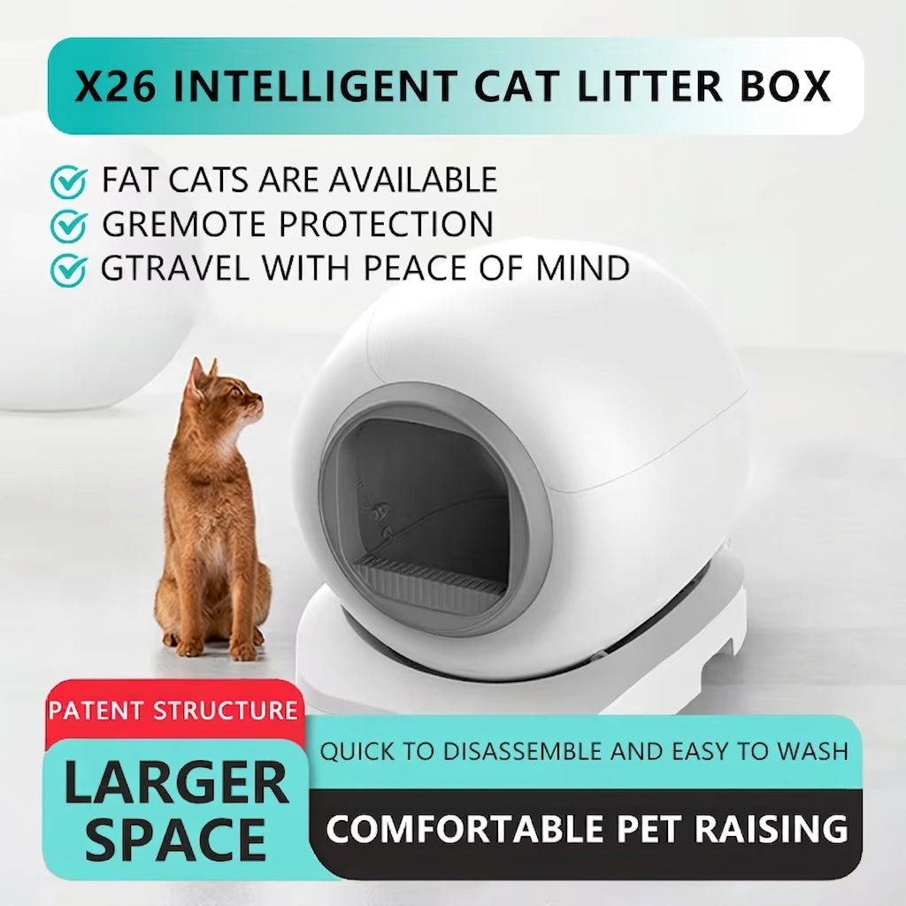 Self-Cleaning Cat Litter Box, Smart Automatic Litter Box with App Control & Odor Control - Homvista