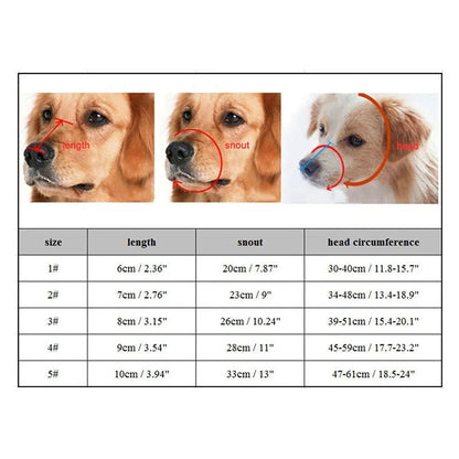 Silicone Basket Dog Muzzle, Flexible Adjustable Muzzle for Small, Medium & Large Dogs - Homvista