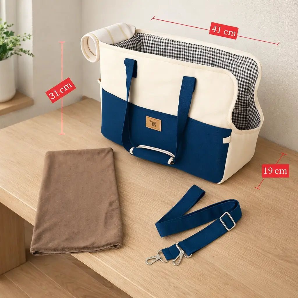 Small Pet Carrier Bag, Shoulder & Crossbody Dog Cat Carrier with Reinforced Base & Seat-Belt Strap - Homvista