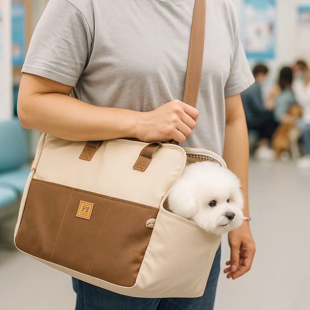 Small Pet Carrier Bag, Shoulder & Crossbody Dog Cat Carrier with Reinforced Base & Seat-Belt Strap - Homvista