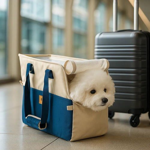 Small Pet Carrier Bag, Shoulder & Crossbody Dog Cat Carrier with Reinforced Base & Seat-Belt Strap - Homvista