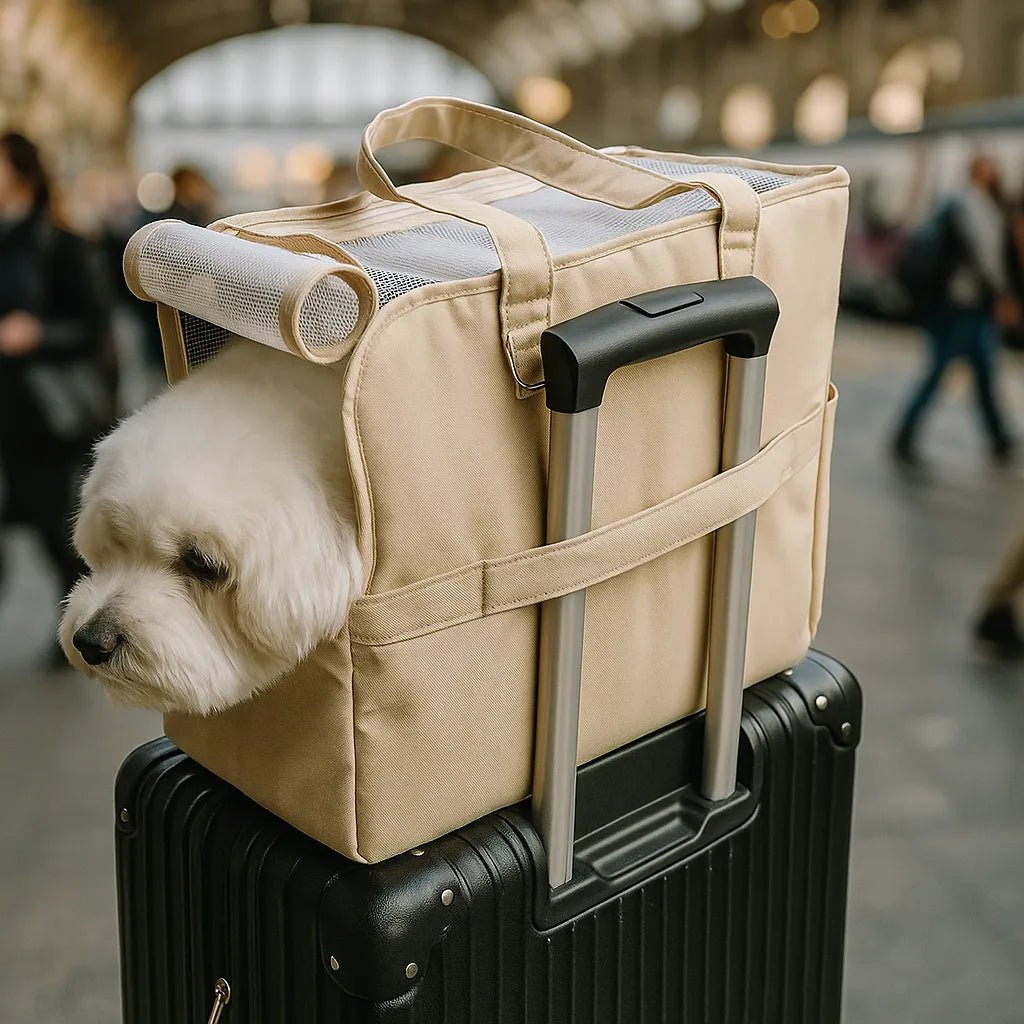 Small Pet Carrier Bag, Shoulder & Crossbody Dog Cat Carrier with Reinforced Base & Seat-Belt Strap - Homvista