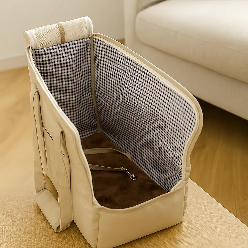 Small Pet Carrier Bag, Shoulder & Crossbody Dog Cat Carrier with Reinforced Base & Seat-Belt Strap - Homvista