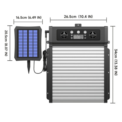 Solar Automatic Chicken Coop Door with Light Sensor & Timer, Aluminum - Homvista