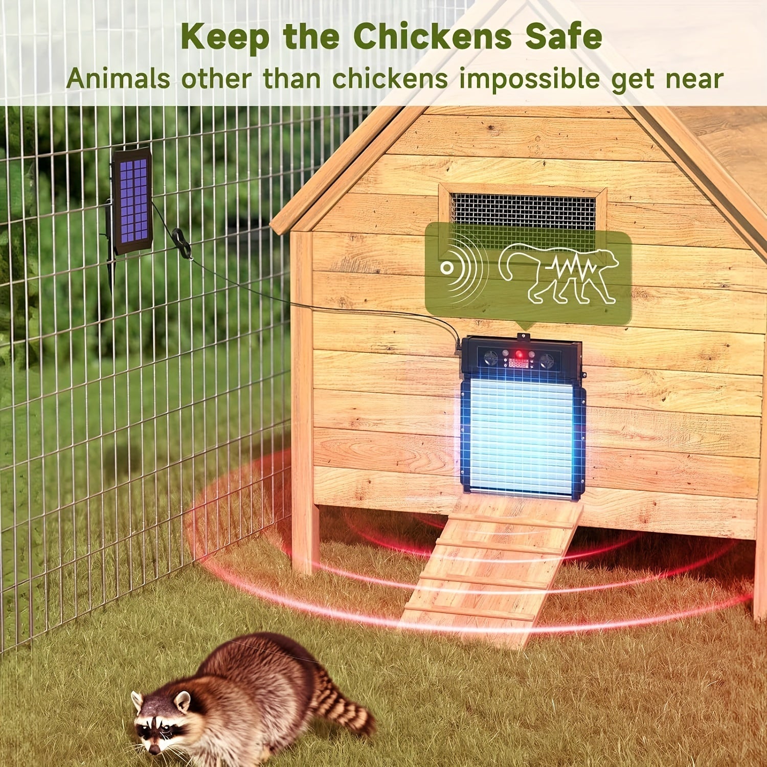 Solar Automatic Chicken Coop Door with Light Sensor & Timer, Aluminum - Homvista