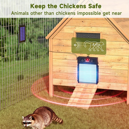 Solar Automatic Chicken Coop Door with Light Sensor & Timer, Aluminum - Homvista