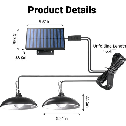 Solar Chicken Coop Light, Dual Lamps with Timer, 2400mAh Battery & Remote - Homvista