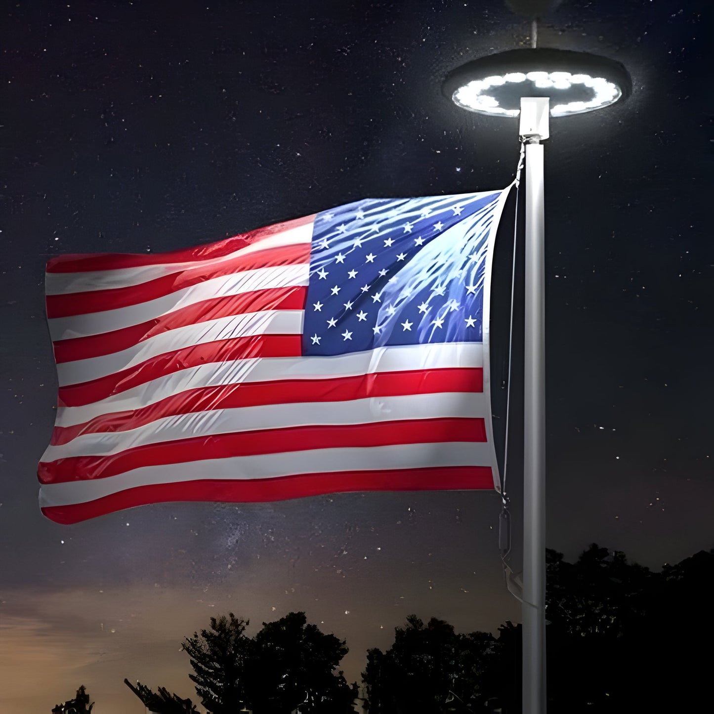 Solar Powered Flagpole Lights - All Night Long Last Flag Pole Lights - LED - Homvista