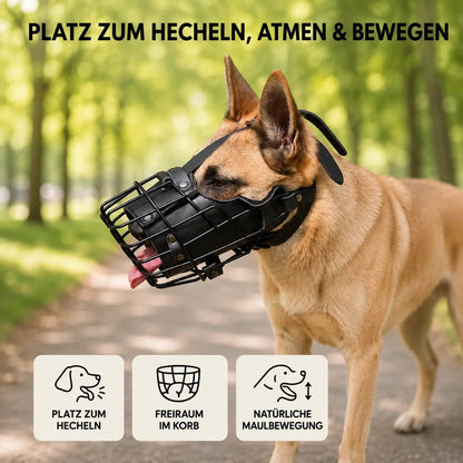 Stainless Steel Basket Dog Muzzle, Breathable Adjustable Muzzle for Medium & Large Dogs - Homvista