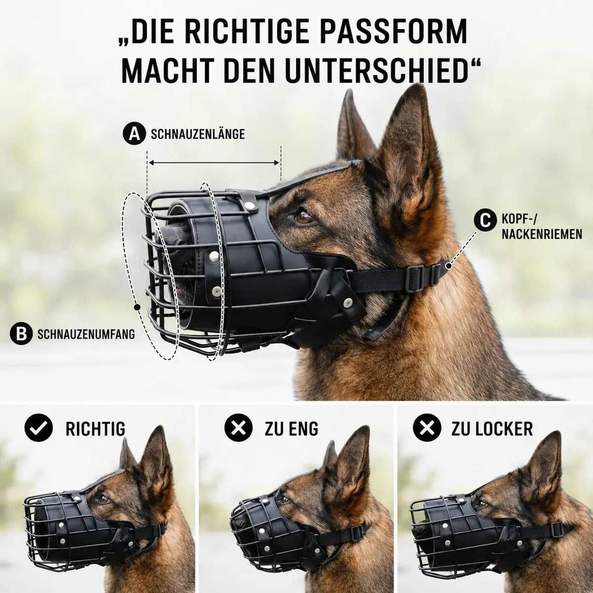 Stainless Steel Basket Dog Muzzle, Breathable Adjustable Muzzle for Medium & Large Dogs - Homvista
