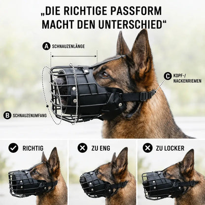 Stainless Steel Basket Dog Muzzle, Breathable Adjustable Muzzle for Medium & Large Dogs - Homvista