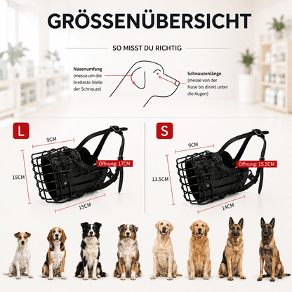 Stainless Steel Basket Dog Muzzle, Breathable Adjustable Muzzle for Medium & Large Dogs - Homvista