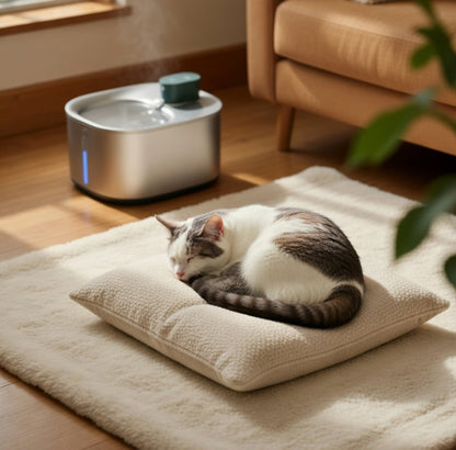 Stainless Steel Cat Water Fountain, 4L Pet Fountain with Adjustable Flow, Wireless or Corded Options - Homvista