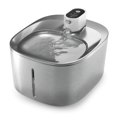 Stainless Steel Cat Water Fountain, 4L Pet Fountain with Adjustable Flow, Wireless or Corded Options - Homvista