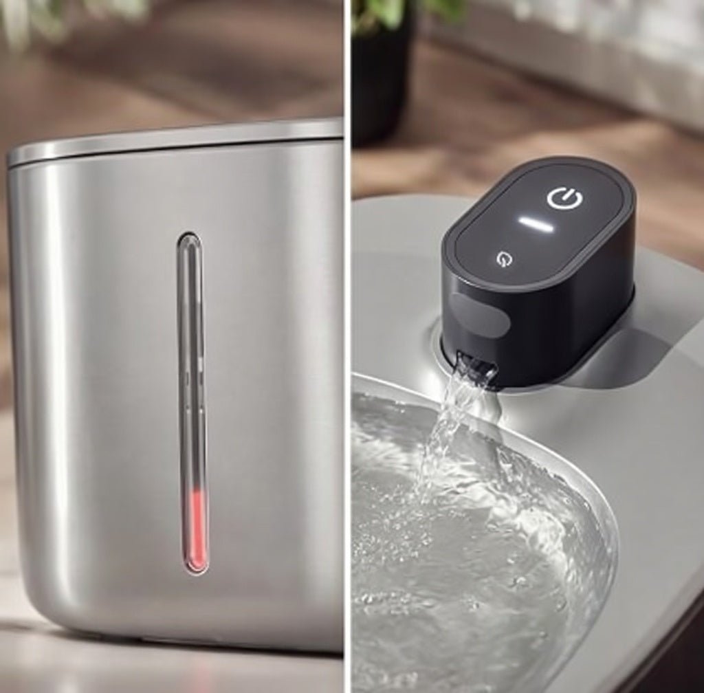 Stainless Steel Cat Water Fountain, 4L Pet Fountain with Adjustable Flow, Wireless or Corded Options - Homvista