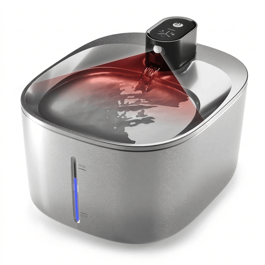 Stainless Steel Cat Water Fountain, 4L Pet Fountain with Adjustable Flow, Wireless or Corded Options - Homvista