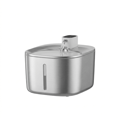 Stainless Steel Cat Water Fountain, 4L Pet Fountain with Adjustable Flow, Wireless or Corded Options - Homvista