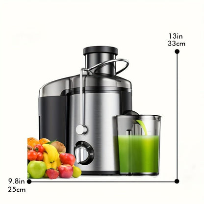 Stainless Steel Juicer Machine for Fruits & Vegetables, 3" Wide Mouth, 3-Speed - Homvista