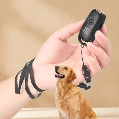 Ultrasonic Dog Training Device, Handheld Bark Deterrent with LED Light & One-Button Control - Homvista