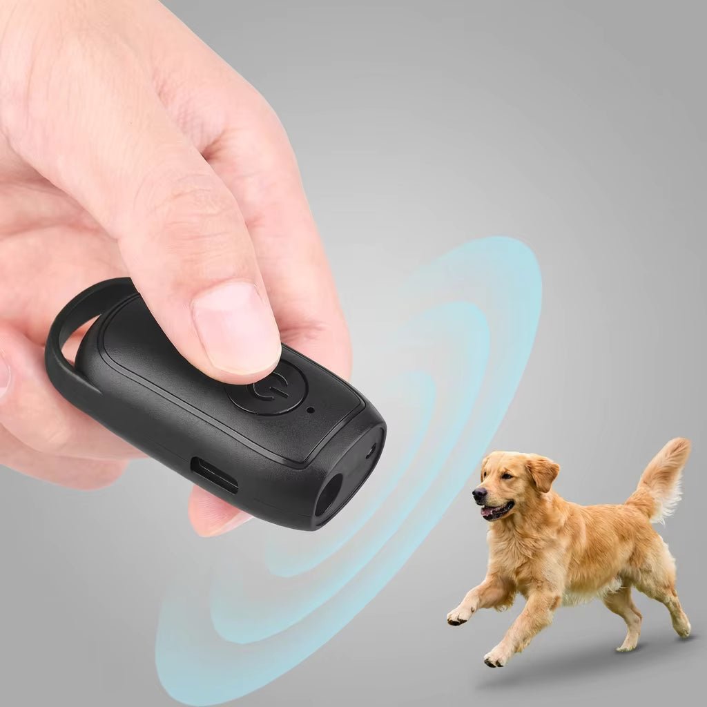Ultrasonic Dog Training Device, Handheld Bark Deterrent with LED Light & One-Button Control - Homvista