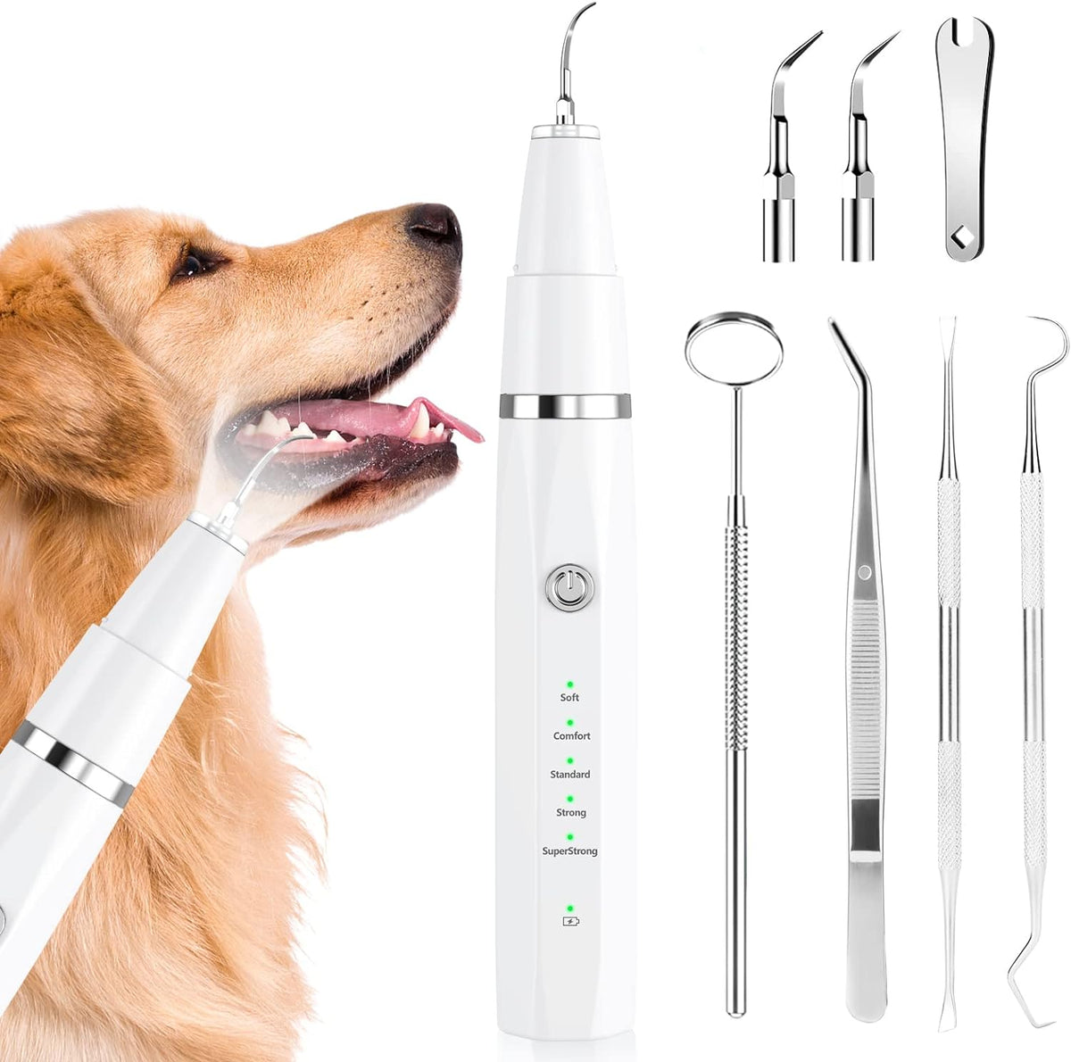 Ultrasonic Pet Dental Cleaner, Dog & Cat Teeth Cleaning Device for At-Home Maintenance - Homvista