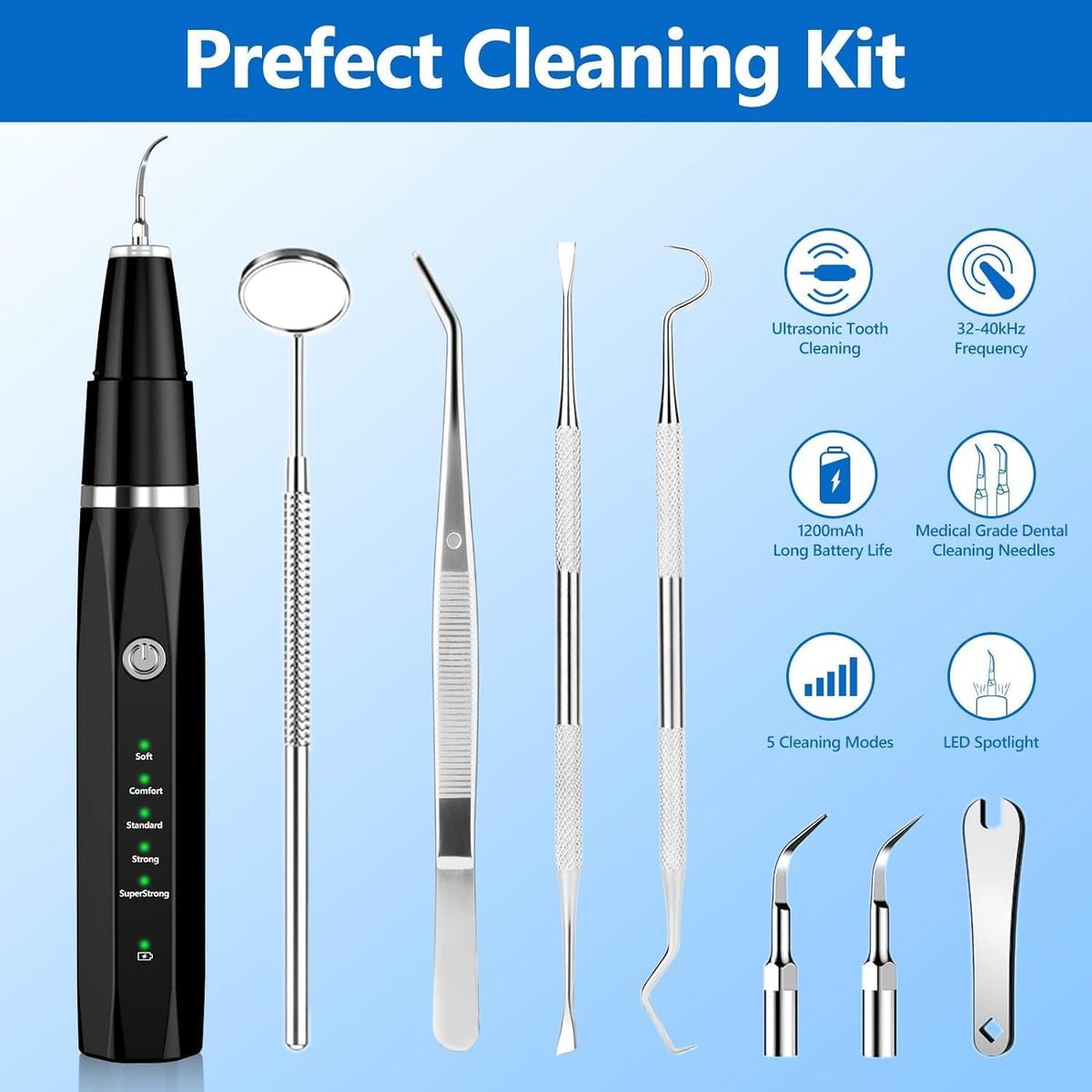 Ultrasonic Pet Dental Cleaner, Dog & Cat Teeth Cleaning Device for At-Home Maintenance - Homvista