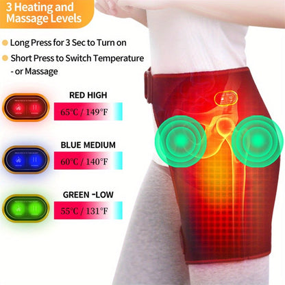 USB Electric Heated Hip Brace, Lower Back & Waist Wrap with Massage & Heat - Homvista