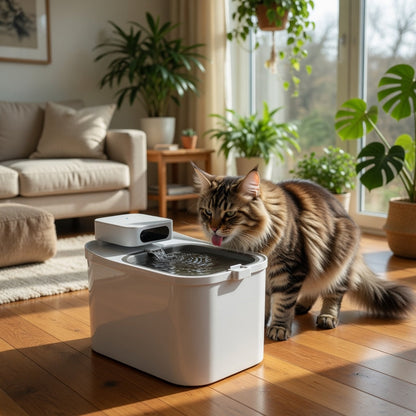 Cordless Pet Water Fountain with Bluetooth App, 3 Drinking Modes, Stainless Tray & 5 Filters - Homvista