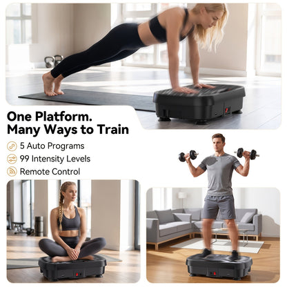 Vibration Plate Exercise Machine, Full Body Workout Platform, 99 Speeds, 330lb Capacity - Homvista