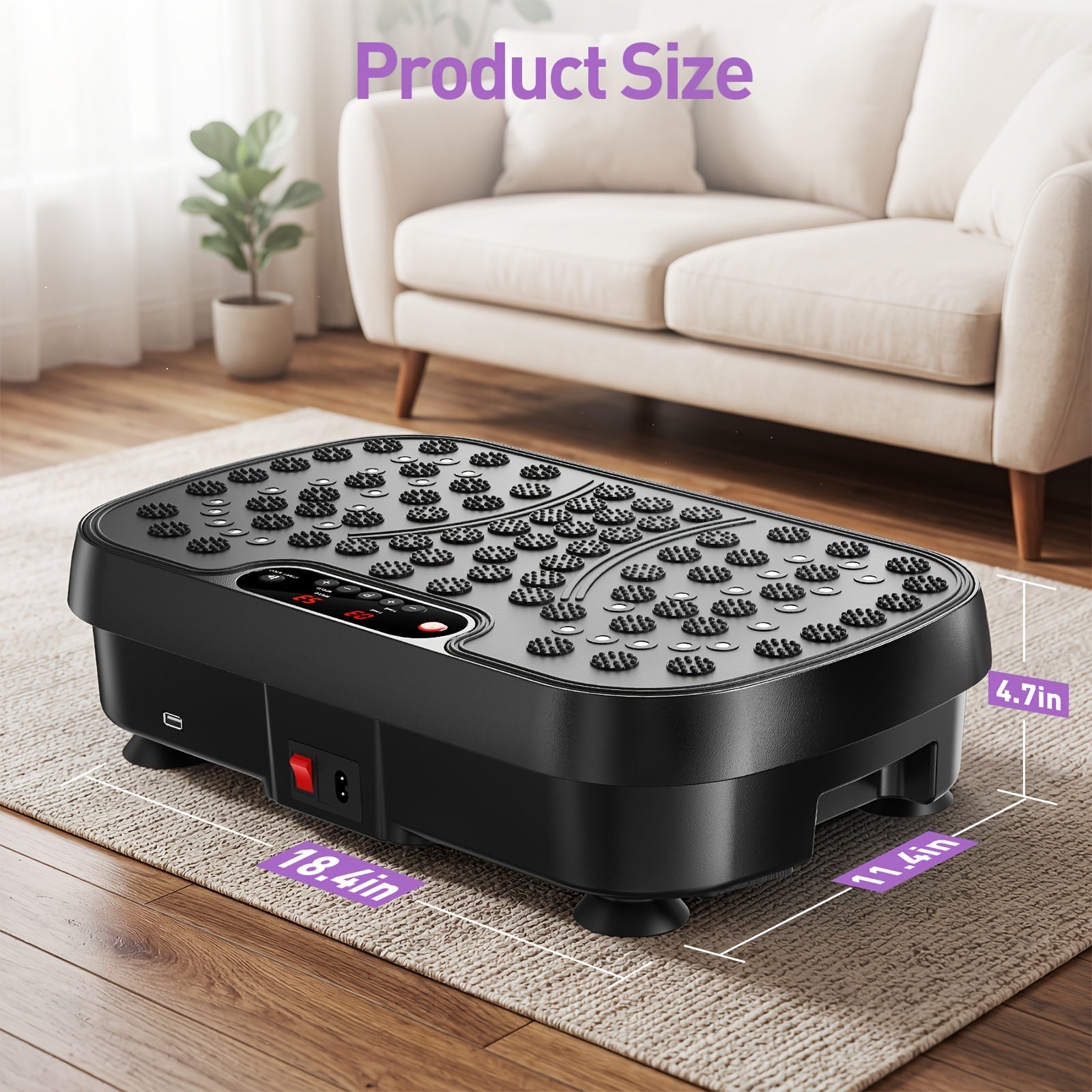 Vibration Plate Exercise Machine, Full Body Workout Platform, 99 Speeds, 330lb Capacity - Homvista