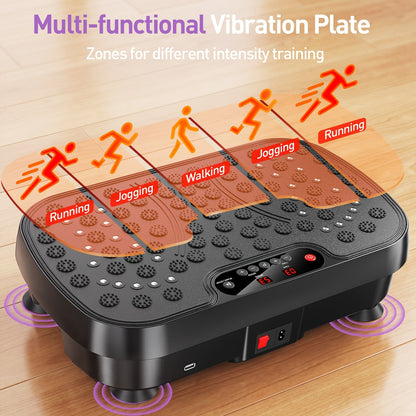 Vibration Plate Exercise Machine, Full Body Workout Platform, 99 Speeds, 330lb Capacity - Homvista