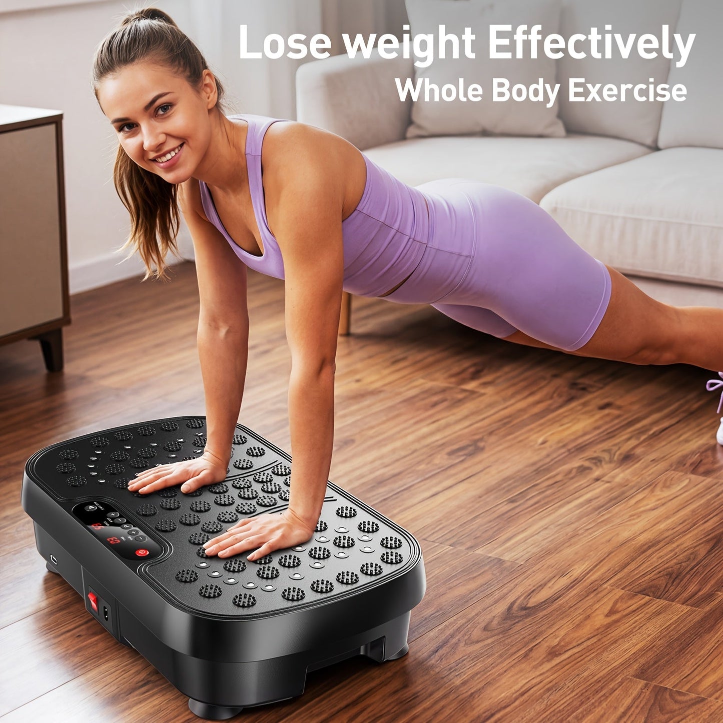 Vibration Plate Exercise Machine, Full Body Workout Platform, 99 Speeds, 330lb Capacity - Homvista
