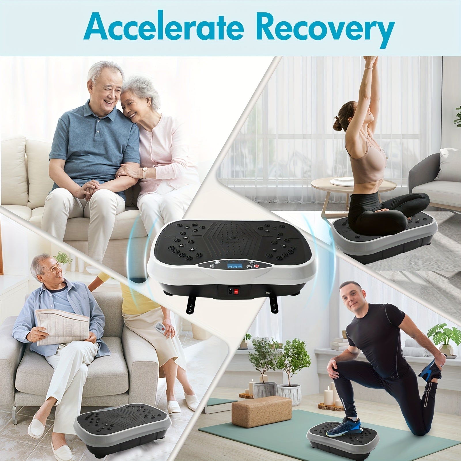 Vibration Platform Exercise Machine, 100 Speed Levels, Full Body Workout Board, Remote - Homvista