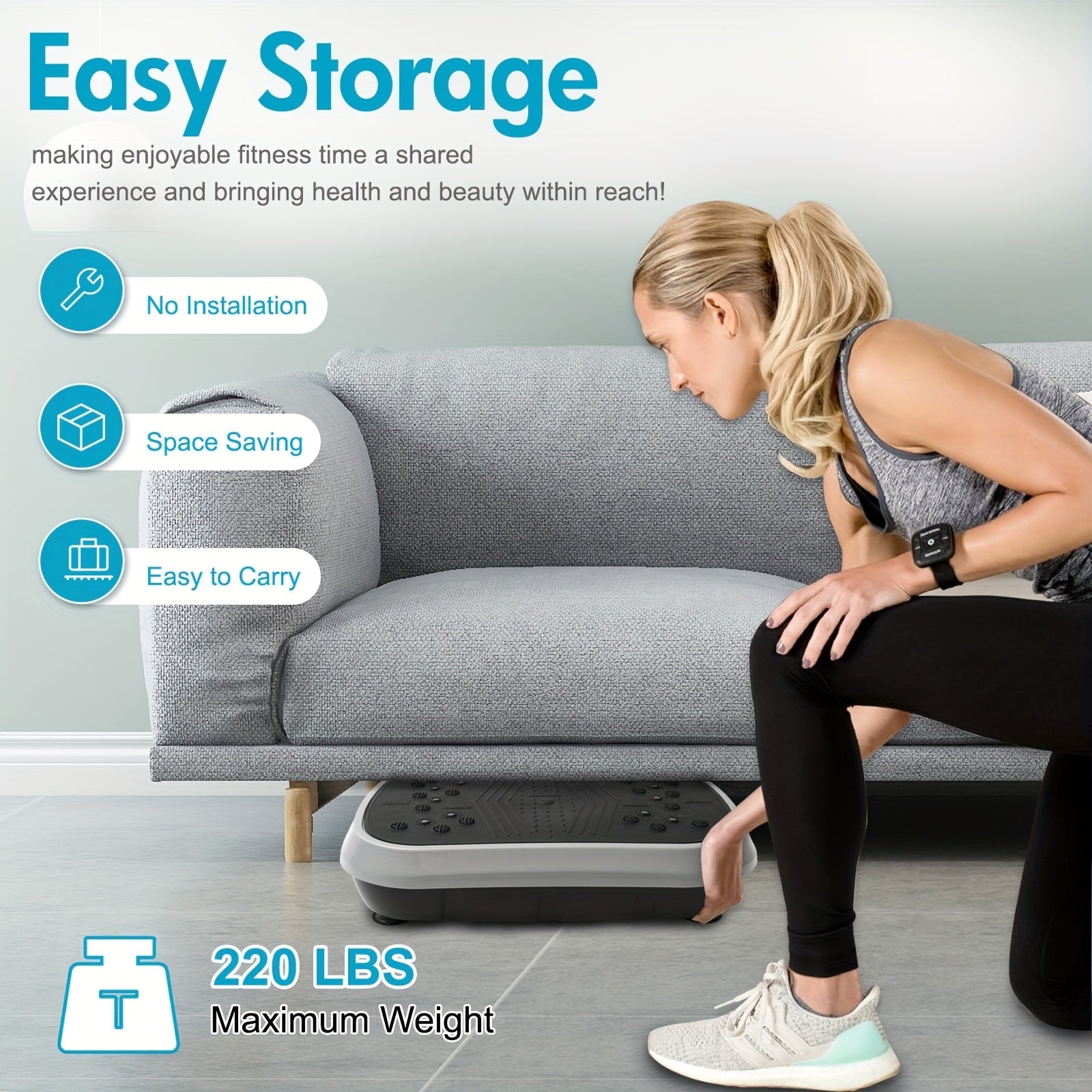 Vibration Platform Exercise Machine, 100 Speed Levels, Full Body Workout Board, Remote - Homvista