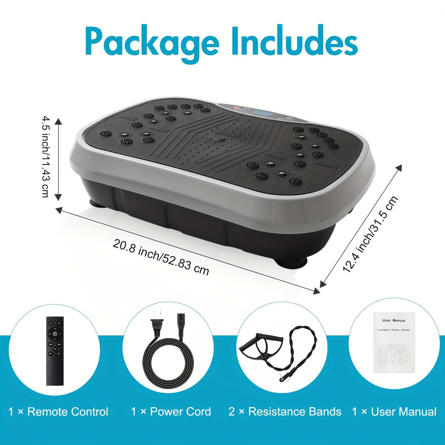 Vibration Platform Exercise Machine, 100 Speed Levels, Full Body Workout Board, Remote - Homvista