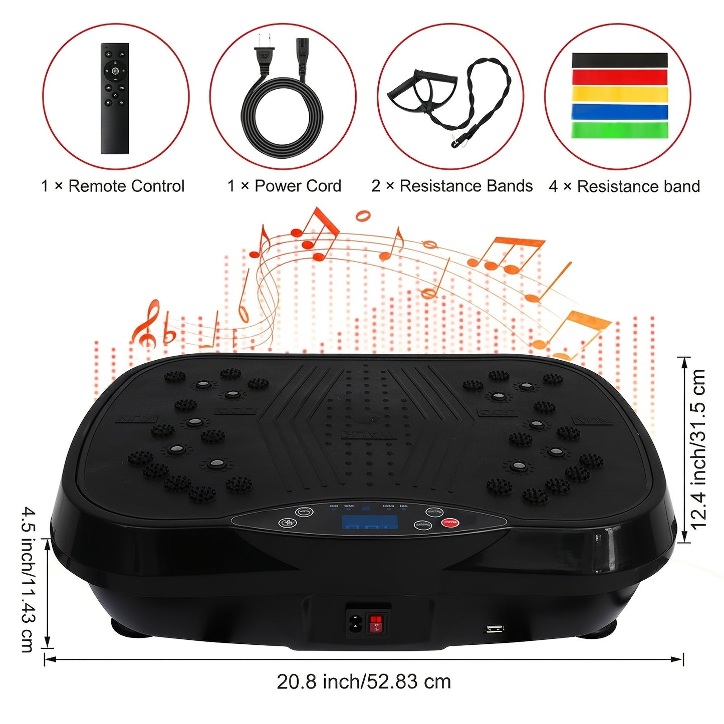 Vibration Platform Exercise Machine, 100 Speed Levels, Full Body Workout Board, Remote - Homvista