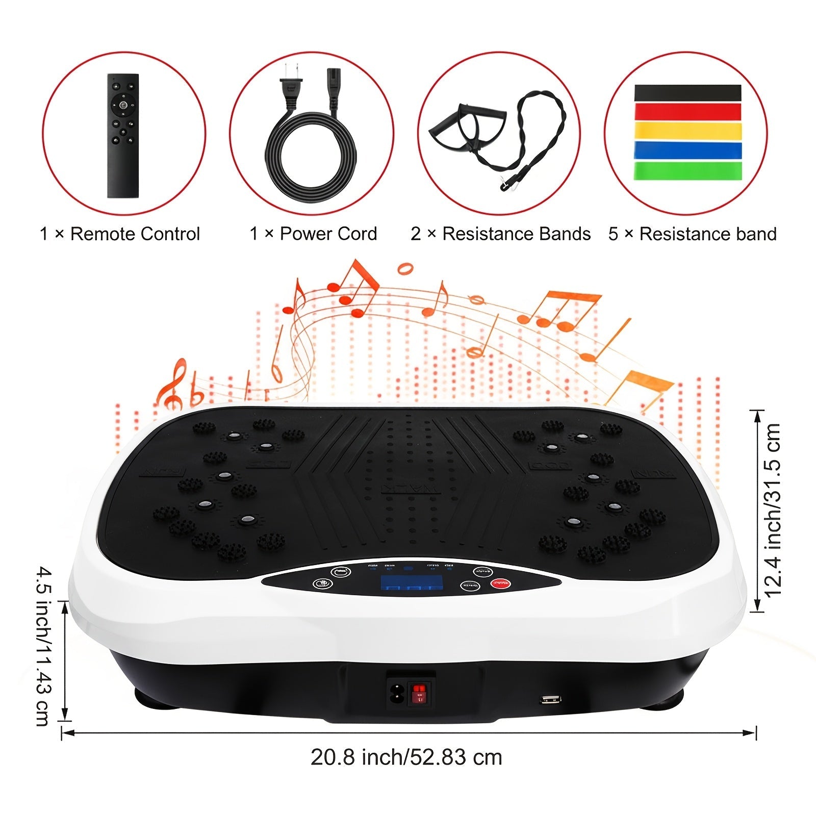 Vibration Platform Exercise Machine, 100 Speed Levels, Full Body Workout Board, Remote - Homvista