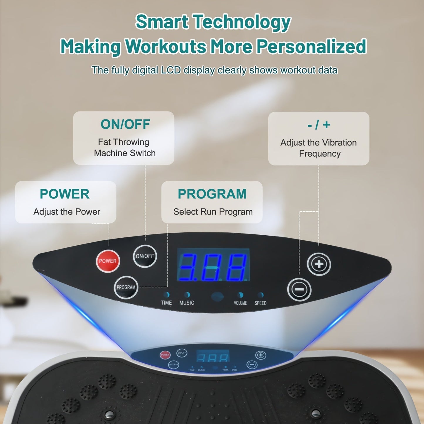 Vibration Platform Exercise Machine, 100 Speed Levels, Full Body Workout Board, Remote - Homvista